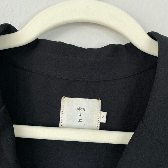 ALICE & UO Apolline Collar Jumpsuit Black Sleeveless Size 2 Blazer Style Ankle - Picture 7 of 11